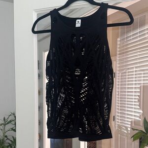 90 Degree By Reflex Black Laser-Cut Tank Top